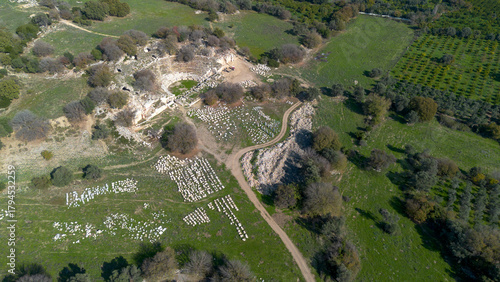 Aerial views of the ancient...