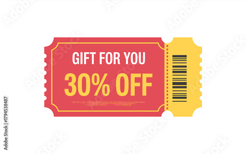 Eye Catching Coupon Design with Thirty Percent Off for Special Promotions and Limited Time Offers