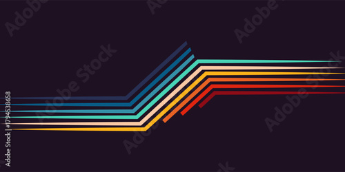 Modern background design in futuristic retro style with colorful lines abstract simpleModern background design in futuristic retro style with colorful lines abstract simple