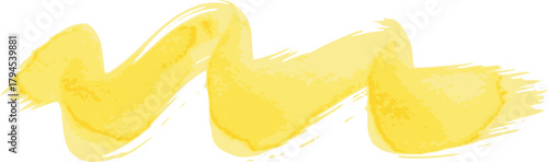 Wavy yellow brushstroke, dynamic watercolor line
