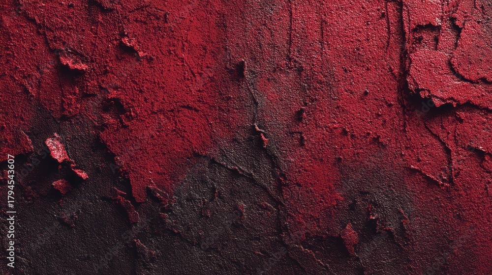 Fototapeta premium Gritty red textured concrete background with chips, stains, and a rugged surface