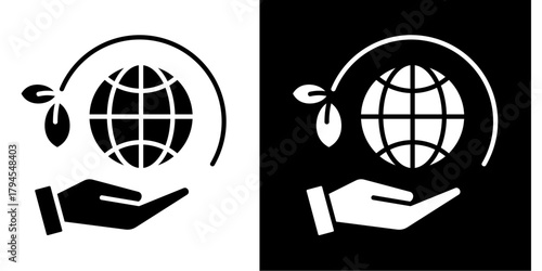 Corporate Social Responsibility Icon Set White Style Collection