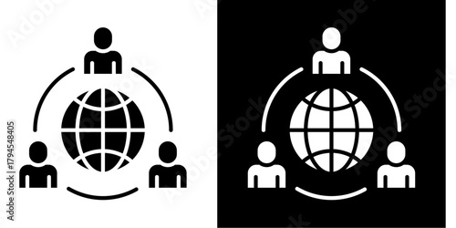 Remote Work Global Icon Set White Style Collection