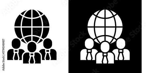 Diverse Workforce Icon Set White Style Collection