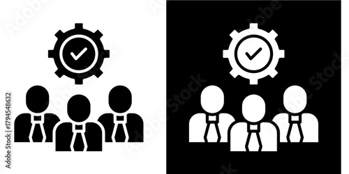 Leadership Management Icon Set White Style Collection