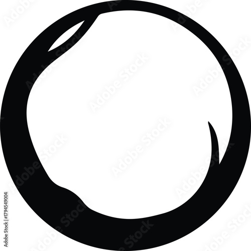 Illustrator Enso circle brush stroke zen symbol Silhouette vector