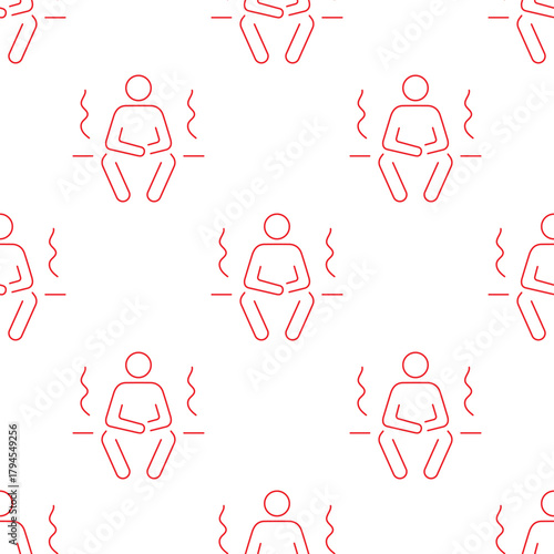 sauna seamless pattern isolated on transparent background.