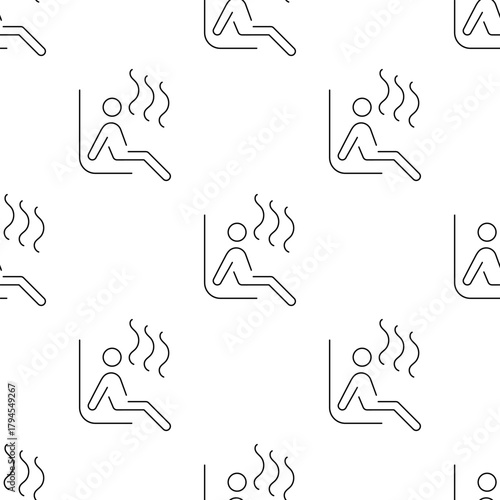 sauna seamless pattern isolated on transparent background.