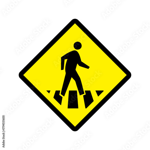 Pedestrian crossing icon vector design warning roads sign symbols