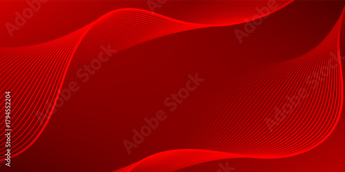 Elegant red vector background with flowing curved lines creating a smooth wave effect. Ideal for modern designs, tech themes, and dynamic visual compositions.