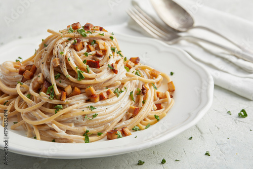 Foto Vegan Spaghetti Carbonara