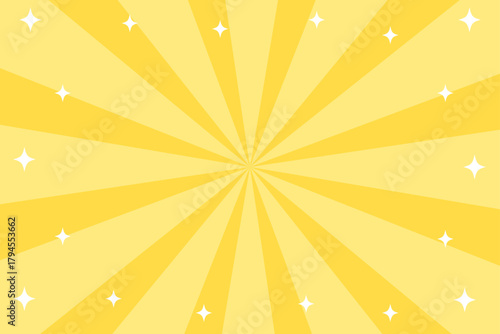 キラキラサンバーストの背景　黄色