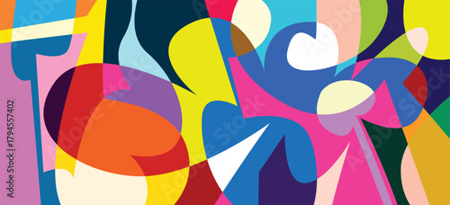 Abstract geometric pattern design in retro style. Vector illustration 2026