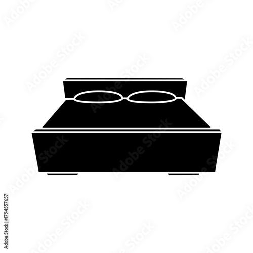 Bed icon vector. Bedroom illustration sign. Sleep symbol or logo.