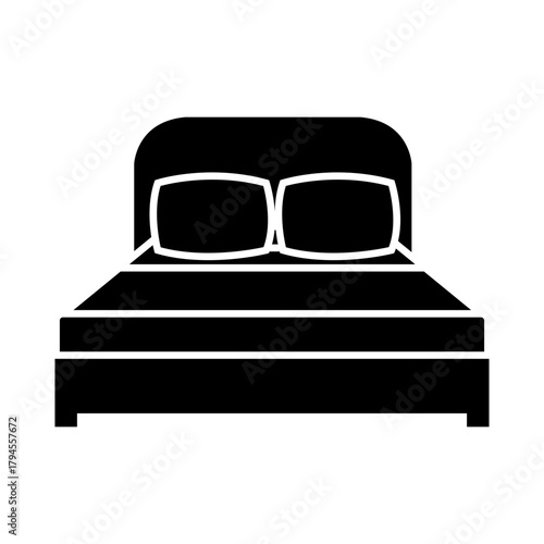 Bed icon vector. Bedroom illustration sign. Sleep symbol or logo.
