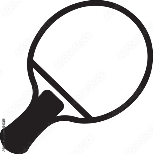 Table tennis paddle vector outline icon for sports equipment and ping pong game illustration