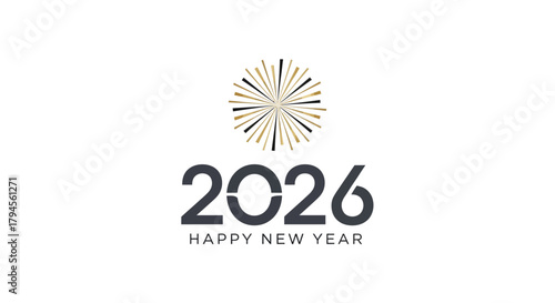 Celebrate the arrival of 2026 with a radiant burst of golden and black fireworks, heralding a joyous and prosperous New Year ahead for all.