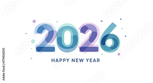 Celebrate the fresh start of 2026 with vibrant, modern typography wishing everyone a happy new year