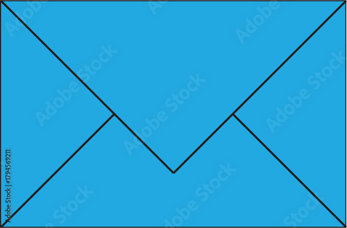 Blue envelope icon for email and messaging