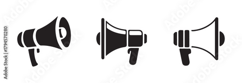 Beautifully designed icon of megaphone, megaphone glyph icon, black megaphone silhouette design icon logo, vector illustration EPS 10.
