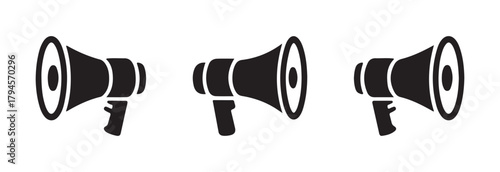 Beautifully designed icon of megaphone, megaphone glyph icon, black megaphone silhouette design icon logo, vector illustration EPS 10.