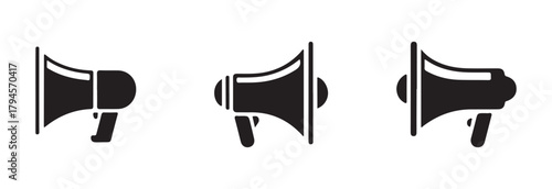 Loud speaker public announcement icon, editable stroke line icons, megaphone icon collection, Flat and line style,  vector illustration EPS 10.