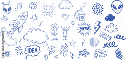 Line marker hand drawn brush arrow element set. Sketch pencil stroke vector graphic pen underline scribble icon. Hand drawn line heart, crown, star symbol highlight marker shape. Vector illustration