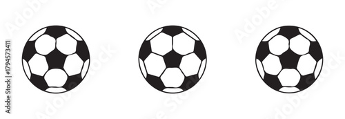 Football simple black style, football symbol sign for sports apps and website, soccer ball icon set in line style, vector illustration EPS 10.