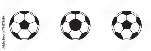 Soccer ball icon set, football simple black style, football or soccer ball icon set in different styles, vector illustration eps 10.