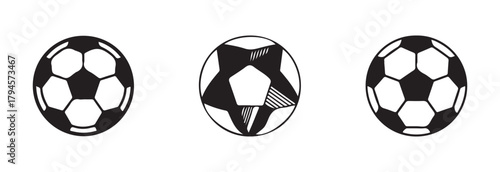 Football icon modern design, soccer ball icon, football simple style, different styles football or soccer ball icon, vector illustration EPS 10.