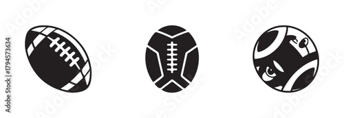 American Football Icon, football simple black style,  leather football icon design, vector illustration EPS 10.