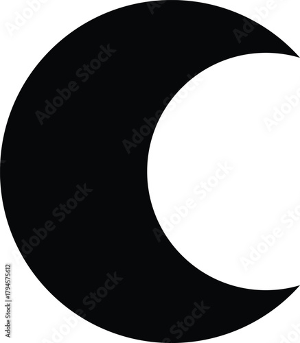 Crescent Moon Symbol Minimalist Graphic