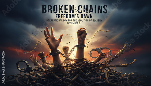 International Day for the Abolition of Slavery concept.