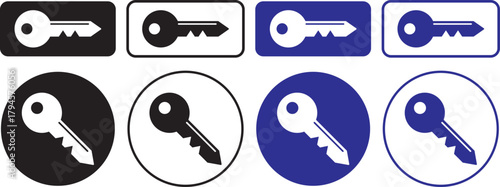 house key icon set. security symbol. Key vector icon. Key symbol. access account login password icons - house key icon security symbol
