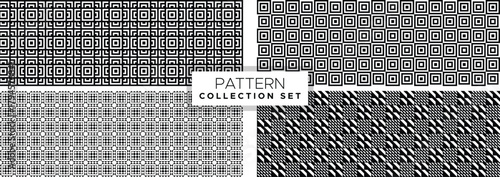 Collection Seamless Geometric Pattern in Black and White aztec symbol, unique outline, square dots, triangles