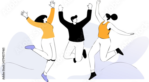 Minimalist Black Silhouette Three Senior Citizens Walking  