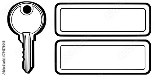 Silhouette key lock | Clean, isolated vector art for creative projects.