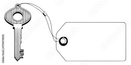 Timeless Enigma: Key Unknown Door | Clean, isolated vector art for creative projects.