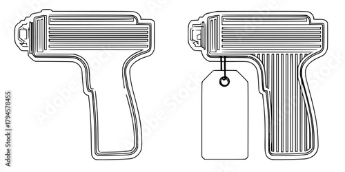 Elegant, Vintage Barcode Scanner Designs - 2D Illustration | Clean, isolated vector art for creative projects.