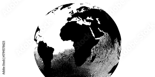 Globe World - World Black White | Clean, isolated vector art for creative projects.