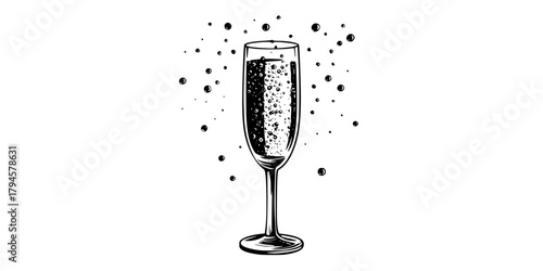 Champagne Celebration: Toast Joy Festivities | Clean, isolated vector art for creative projects.