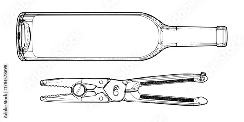 Elegant Escape: Wine Bottle Vintage Charm | Clean, isolated vector art for creative projects.