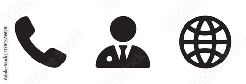 Modern contact & profile icon, contact icon set isolated on transparent background, home, user, phone, & mobile Symbols Vector, vector illustration EPS 10.