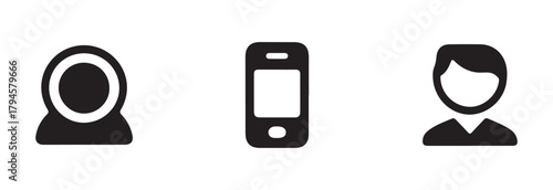 Contact and UI Icon, profile & contact icons – home, email, phone & map symbols for website & mobile app design, vector illustration EPS 10.