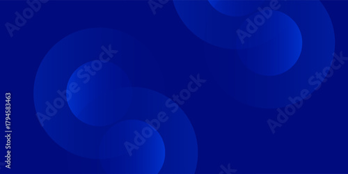 Blue abstract background on dark blue gradient vanishing circles design.