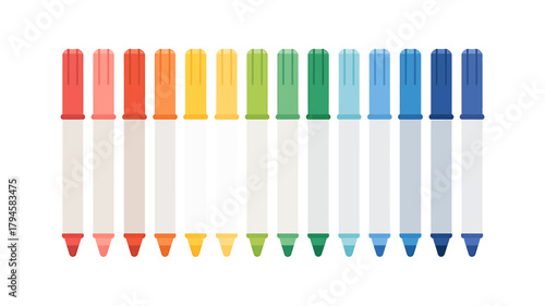 Collection of colorful markers for art and design