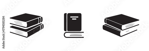 Book icon set, book icon collection for school and collage, education study reading learning language skill sign, vector illustration EPS 10. 