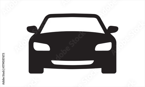 Modern Car Icon Vector Front View Automobile Traffic Transport Vehicle Symbol