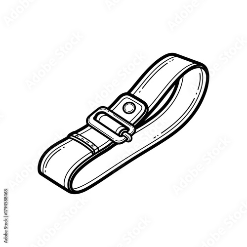 Stretching strap with buckle in a simple line art design  