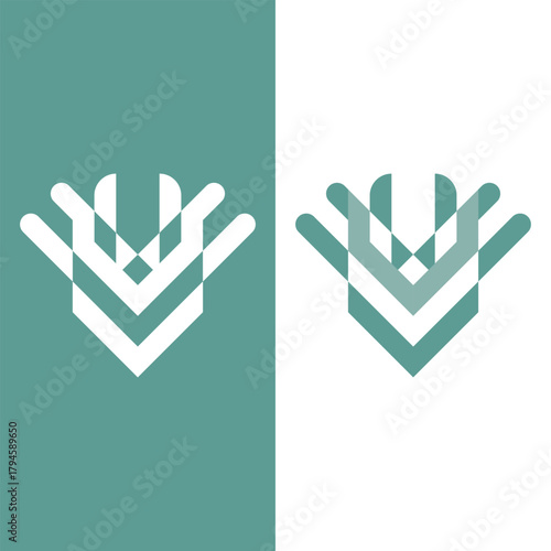 Modern abstract geometric V-mark design